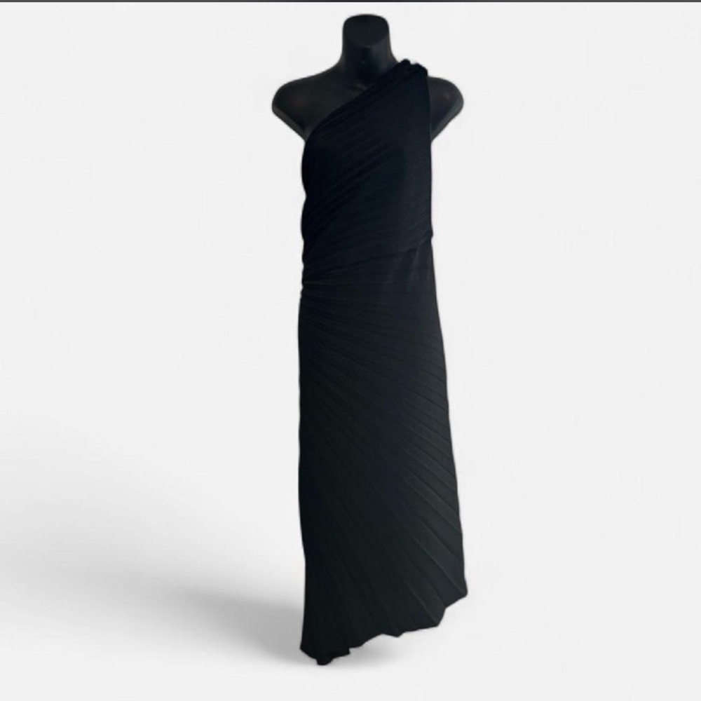 Banana Republic Asymmetrical One-Shoulder Dress with Sunburst Pleats